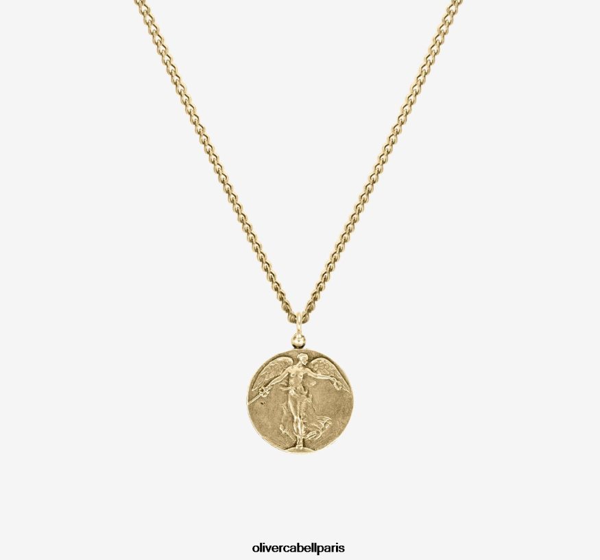 Hommes collier pendentif ange de la miséricorde or accessoires Oliver Cabell 4JNHLR237