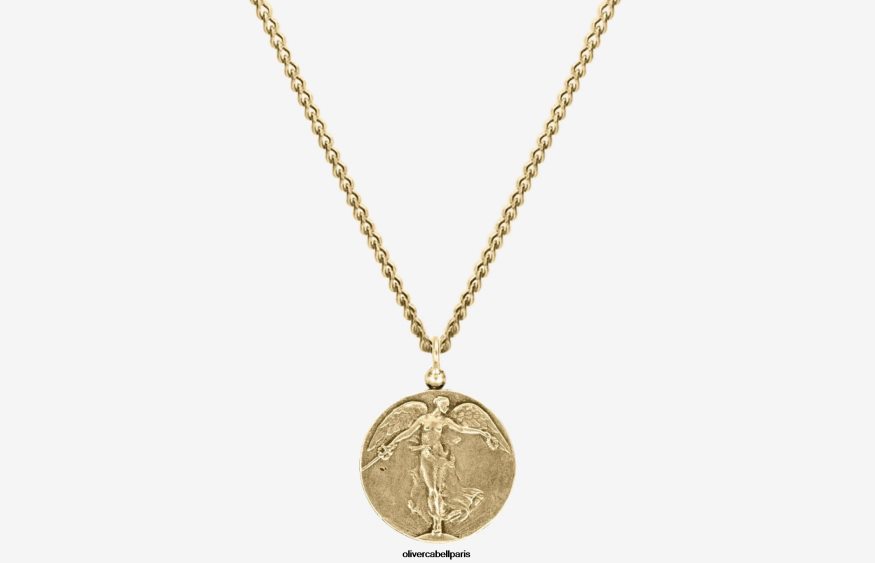 Hommes collier pendentif ange de la miséricorde or accessoires Oliver Cabell 4JNHLR237