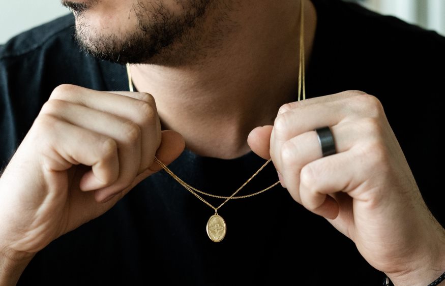 Hommes collier pendentif colombe or accessoires Oliver Cabell 4JNHLR209