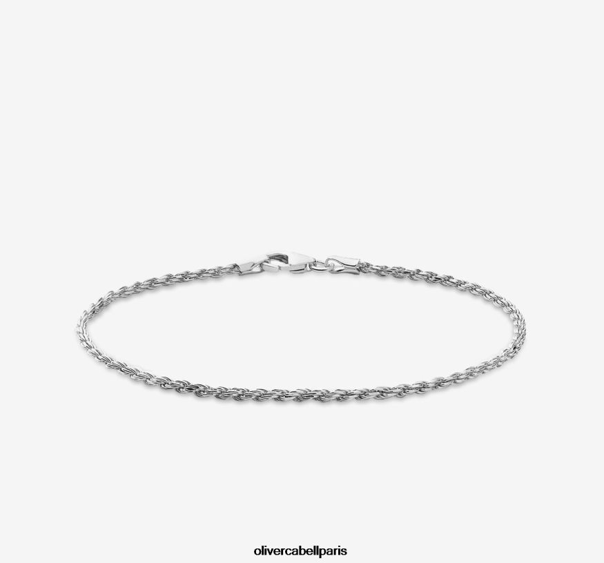 Hommes Bracelet chaîne corde 2mm argent accessoires Oliver Cabell 4JNHLR229
