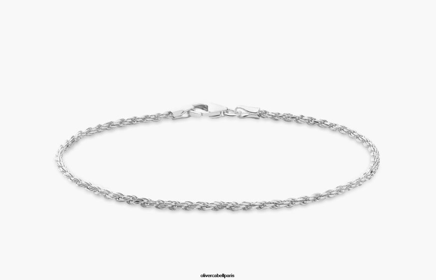 Hommes Bracelet chaîne corde 2mm argent accessoires Oliver Cabell 4JNHLR229