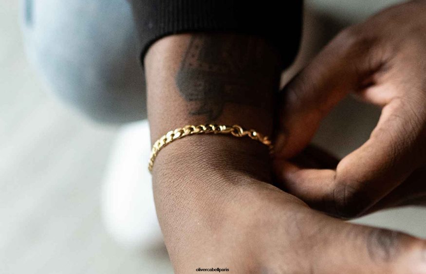 Hommes Bracelet chaine cubaine 4mm or accessoires Oliver Cabell 4JNHLR226