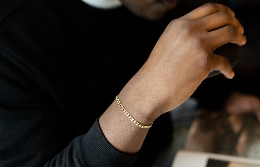 Hommes Bracelet chaine cubaine 4mm or accessoires Oliver Cabell 4JNHLR226