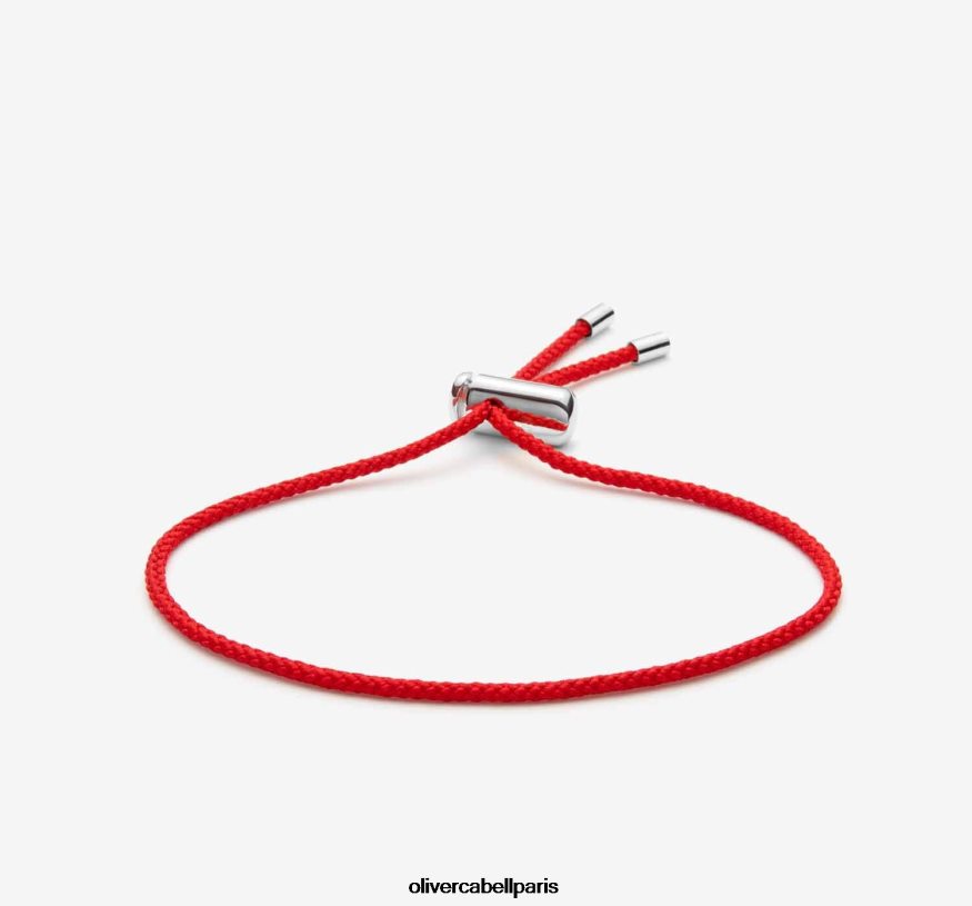 Hommes bracelet cordon cameron rouge/argent accessoires Oliver Cabell 4JNHLR205