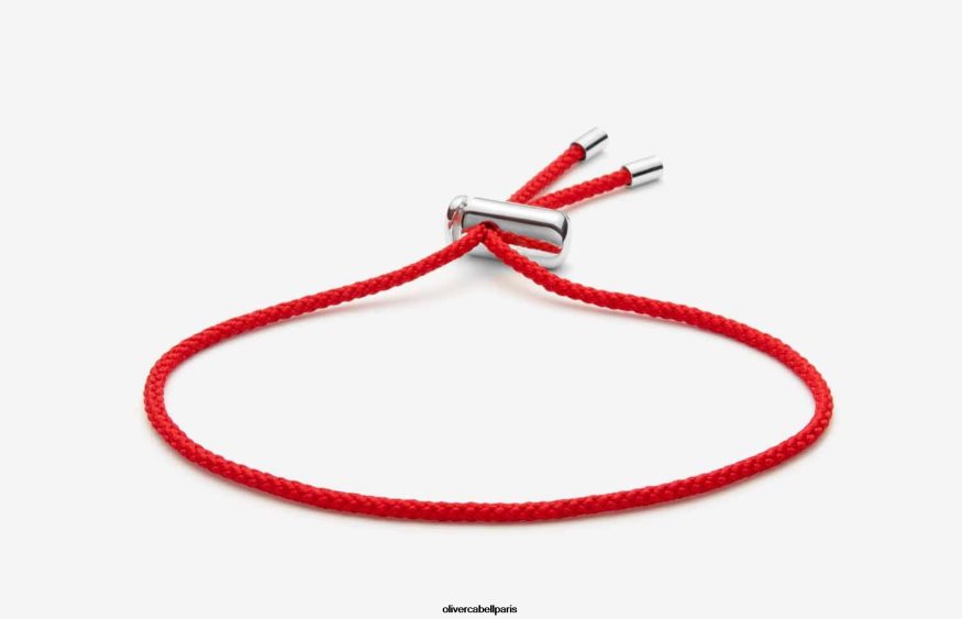Hommes bracelet cordon cameron rouge/argent accessoires Oliver Cabell 4JNHLR205