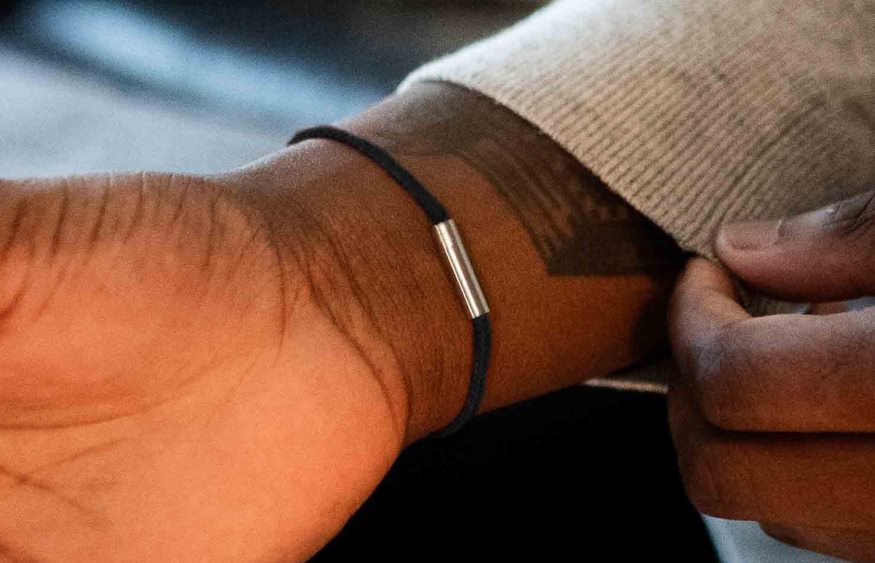 Hommes bracelet cordon fougère noir accessoires Oliver Cabell 4JNHLR204