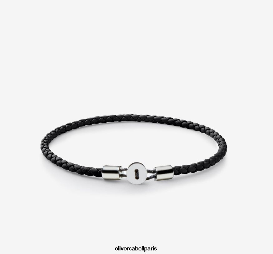 Hommes bracelet en cuir gordon argent accessoires Oliver Cabell 4JNHLR200
