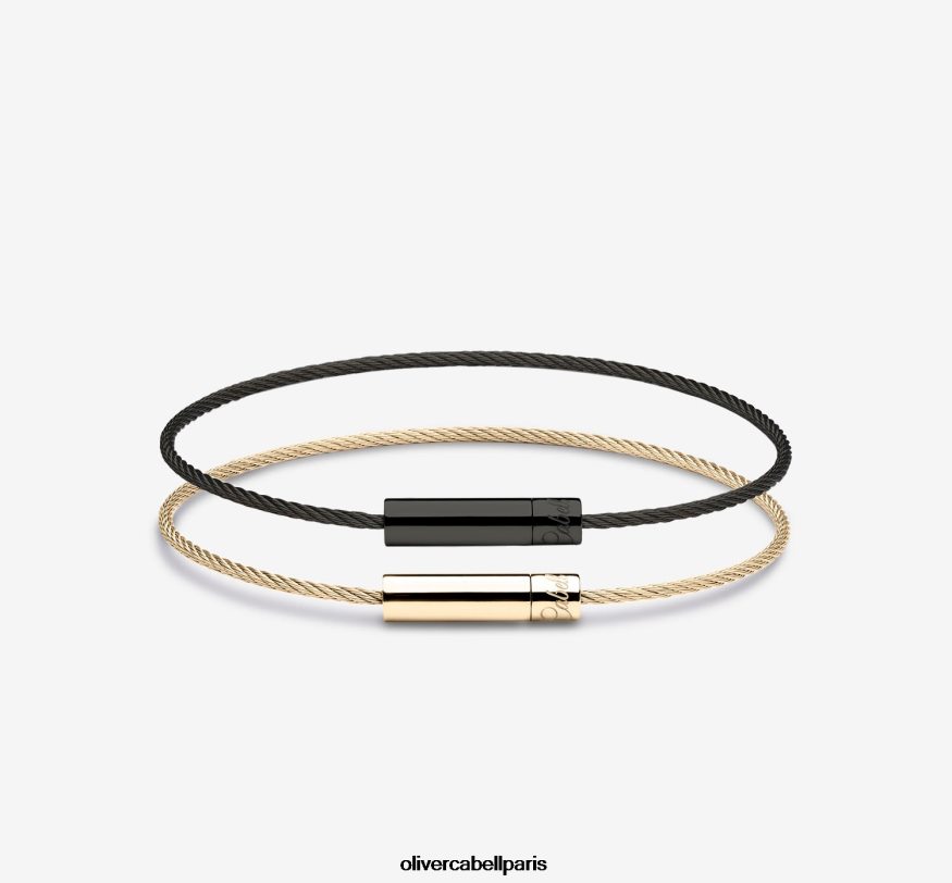 Hommes ensemble de bracelets de câble michael or noir accessoires Oliver Cabell 4JNHLR199