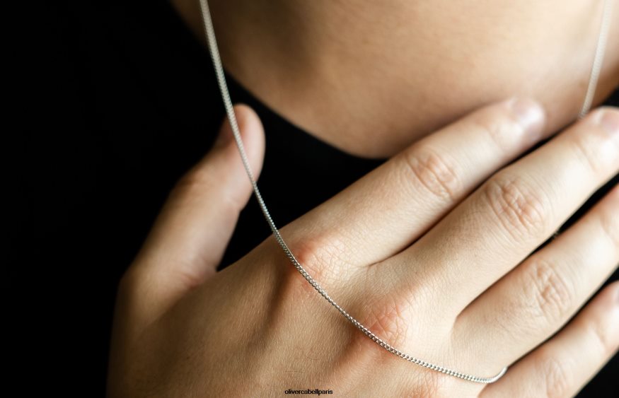 Hommes Chaîne cubaine de 1,4 mm argent accessoires Oliver Cabell 4JNHLR213