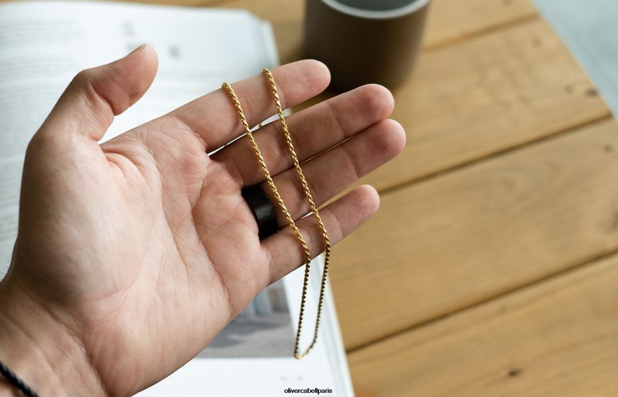 Hommes chaîne de corde de 4 mm or accessoires Oliver Cabell 4JNHLR230