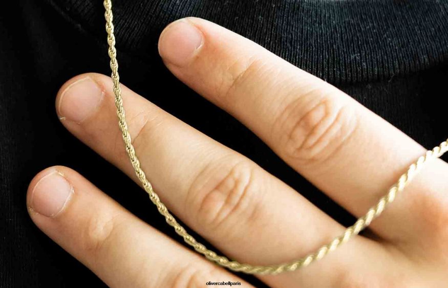 Hommes chaîne de corde de 4 mm or accessoires Oliver Cabell 4JNHLR230