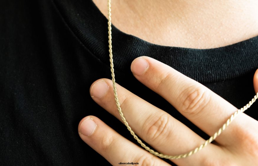 Hommes chaîne de corde de 4 mm or accessoires Oliver Cabell 4JNHLR230