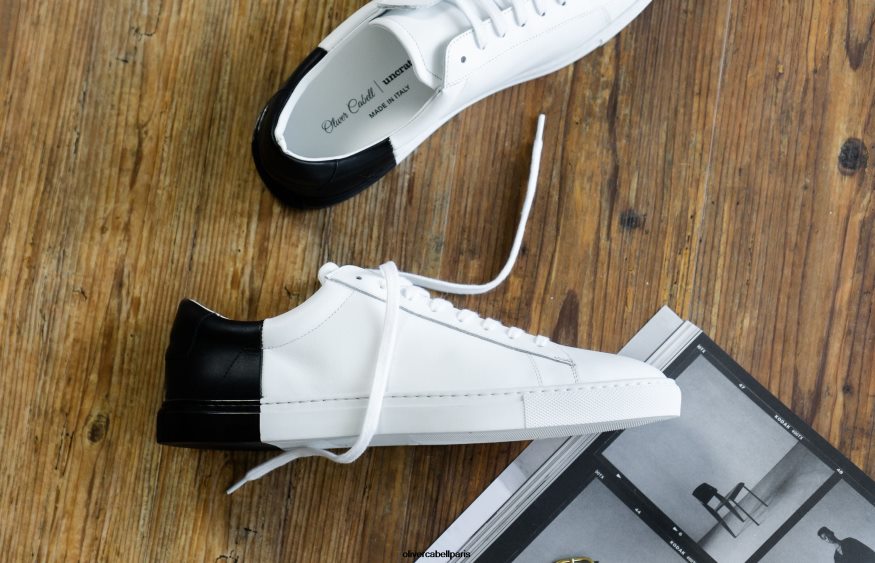 Hommes profil de jet haut bas final noir blanc chaussure Uncrate x Oliver Cabell 4JNHLR39