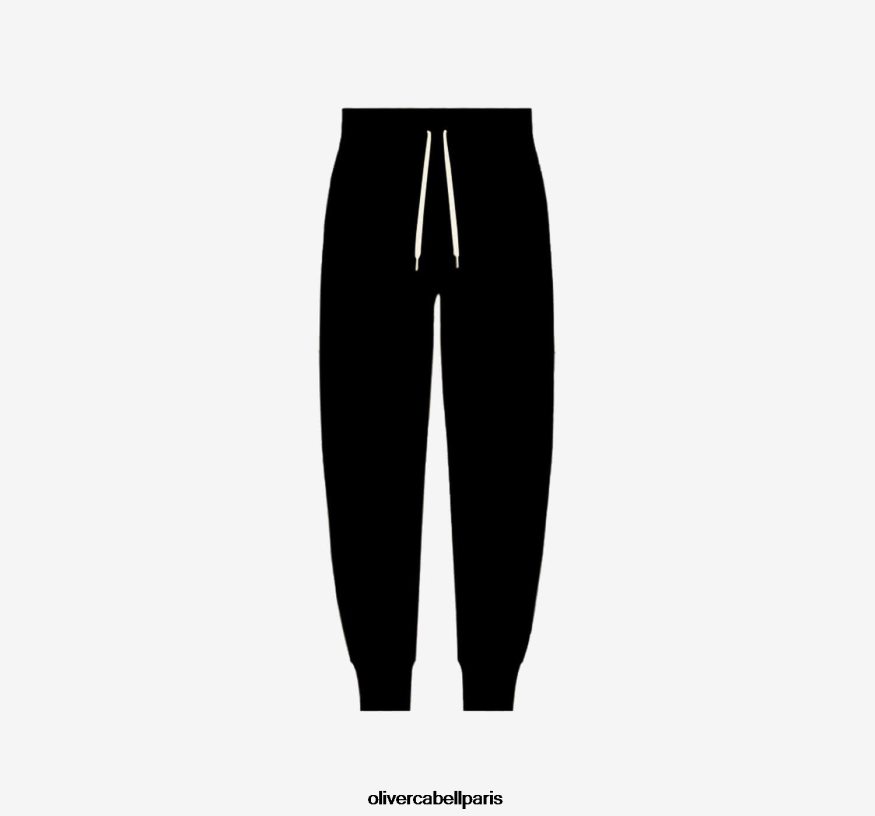 Hommes pantalon de survêtement en tremble noir vêtements Oliver Cabell 4JNHLR258
