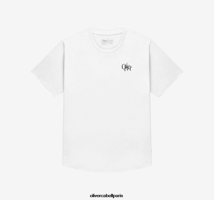 Hommes tee blanc vêtements Oliver Cabell 4JNHLR265